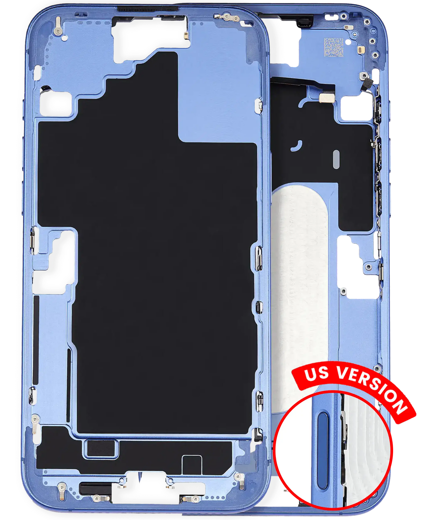 Mid-Frame Housing W/ Small Parts For iPhone 16 Plus (US Version) (Used OEM Pull: Grade A) (Ultramarine)
