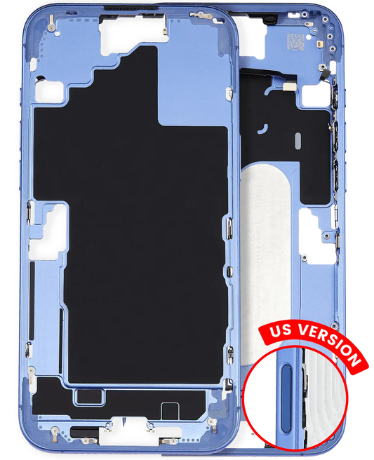 Mid-Frame Housing W/ Small Parts For iPhone 16 Plus (US Version) (Used OEM Pull: Grade A) (Ultramarine)