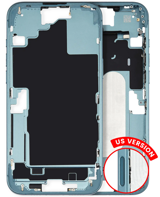 Mid-Frame Housing W/ Small Parts For iPhone 16 Plus (US Version) (Used OEM Pull: Grade A) (Teal)