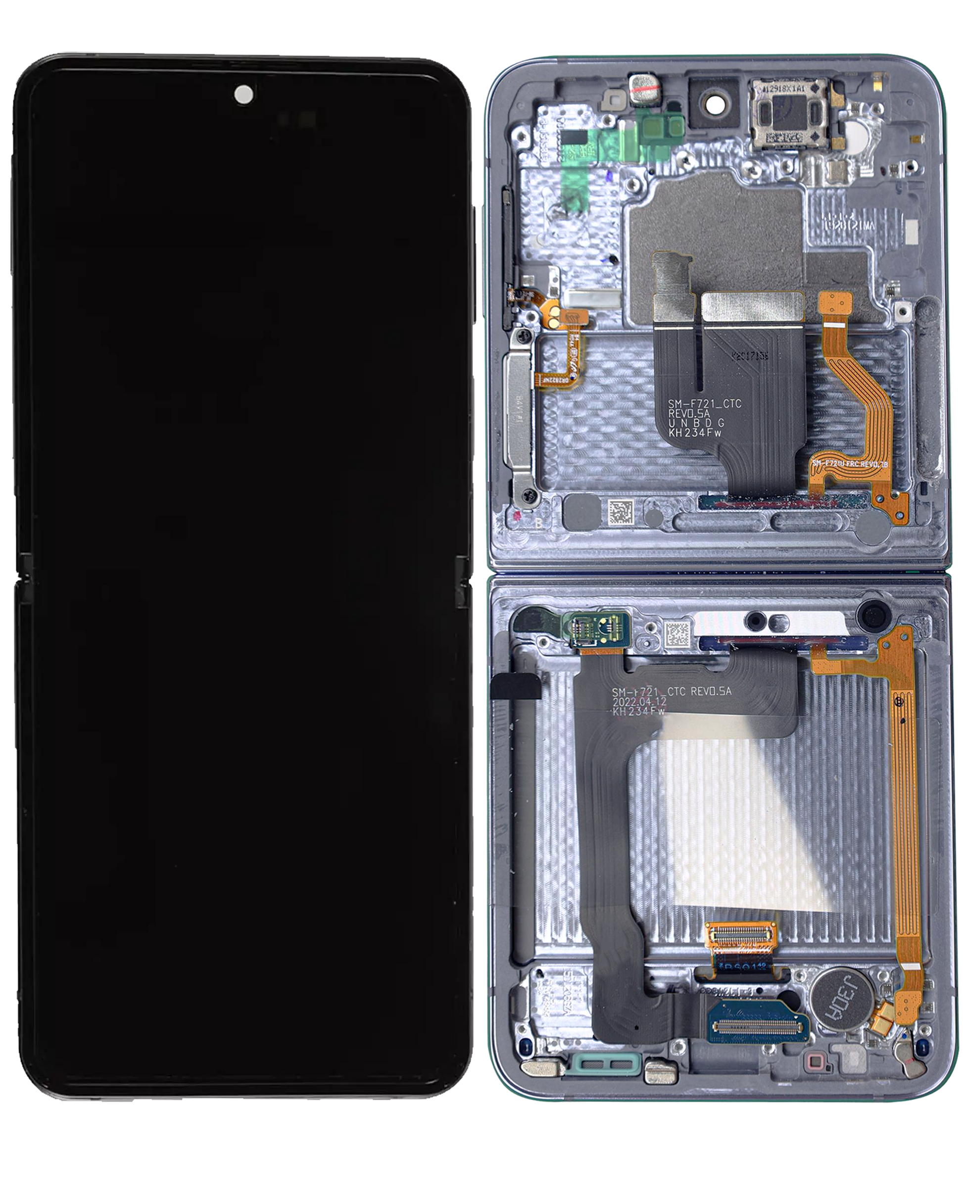 Buy Inner OLED Assembly With Frame For Samsung Galaxy Z Flip 4 5G (US & International) (Service Pack) (Blue) - High Quality Replacement Part - View 4 | TechDrip Canada