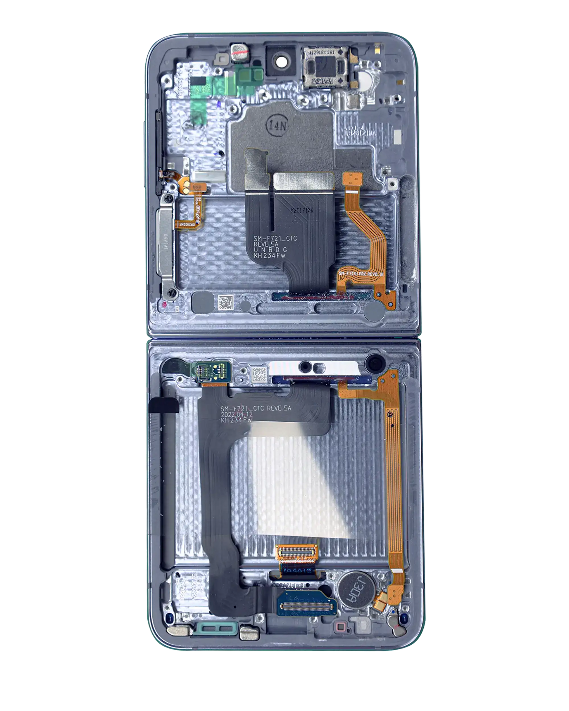 Buy Inner OLED Assembly With Frame For Samsung Galaxy Z Flip 4 5G (US & International) (Service Pack) (Blue) - High Quality Replacement Part - View 3 | TechDrip Canada