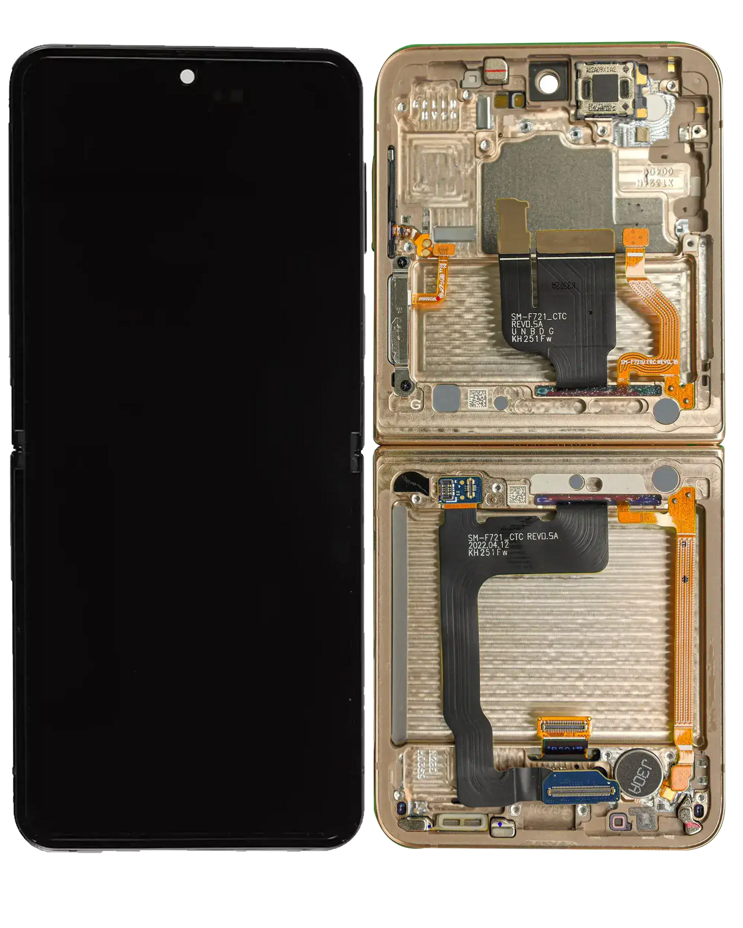 Buy Inner OLED Assembly With Frame For Samsung Galaxy Z Flip 4 5G (US & International) (Service Pack) (Yellow) - High Quality Replacement Part - View 4 | TechDrip Canada
