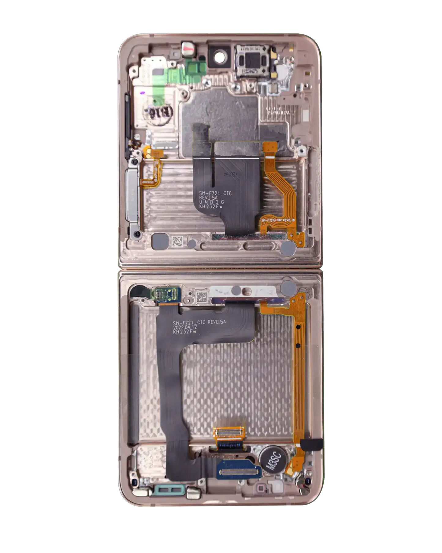 Buy Inner OLED Assembly With Frame For Samsung Galaxy Z Flip 4 5G (US & International) (Service Pack) (Pink Gold) - High Quality Replacement Part - View 3 | TechDrip Canada