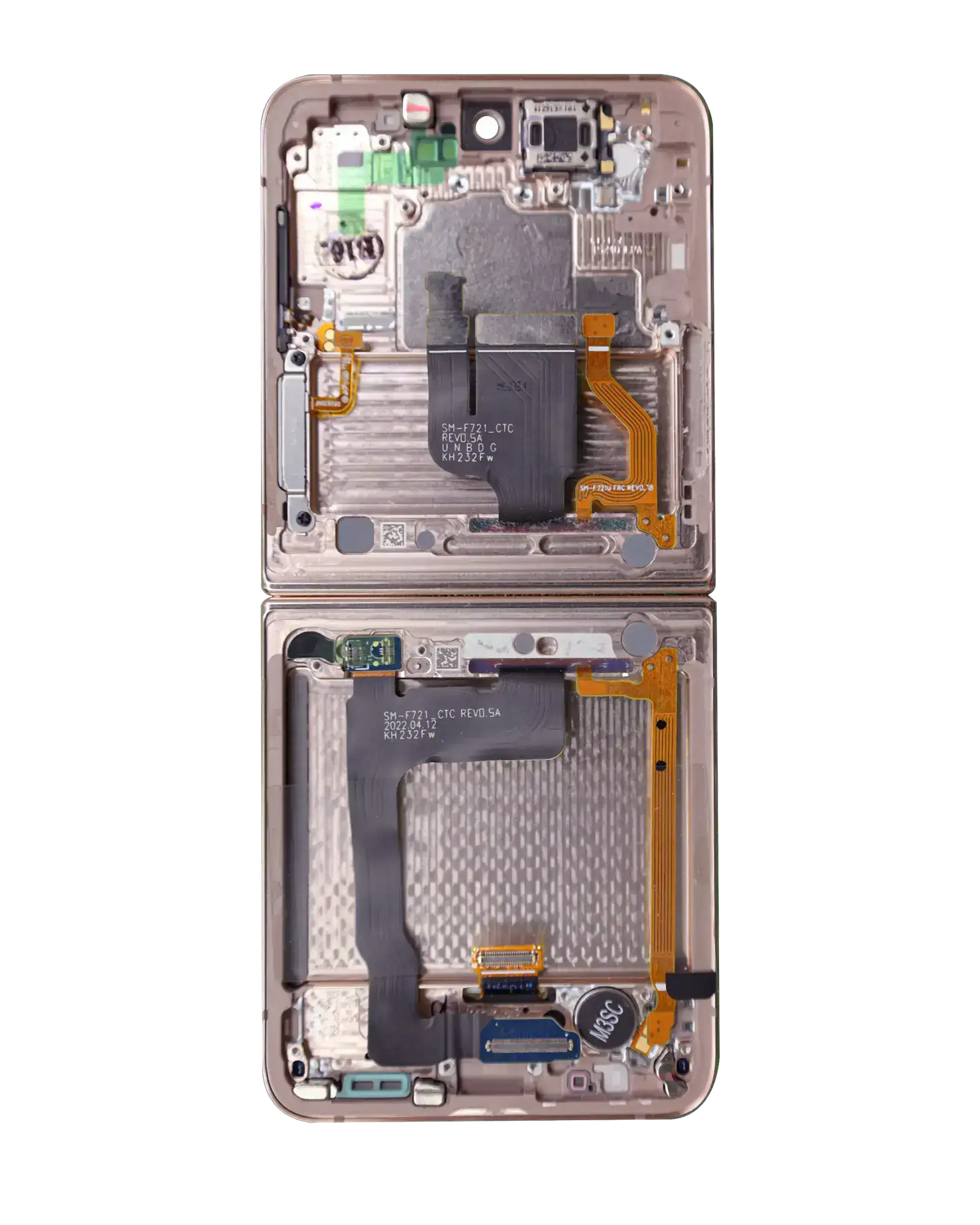 Buy Inner OLED Assembly With Frame For Samsung Galaxy Z Flip 4 5G (US & International) (Service Pack) (Pink Gold) - High Quality Replacement Part - View 3 | TechDrip Canada