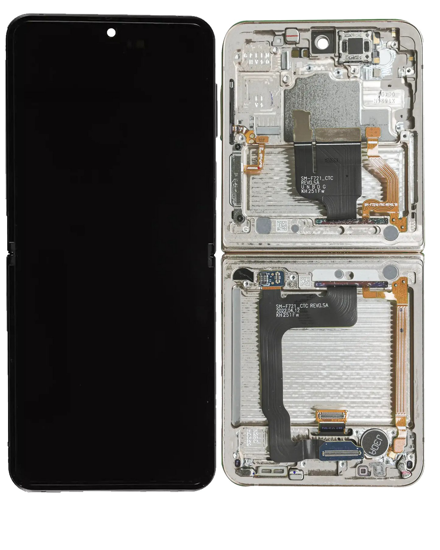 Buy Inner OLED Assembly With Frame For Samsung Galaxy Z Flip 4 5G (US & International) (Service Pack) (White) - High Quality Replacement Part - View 4 | TechDrip Canada