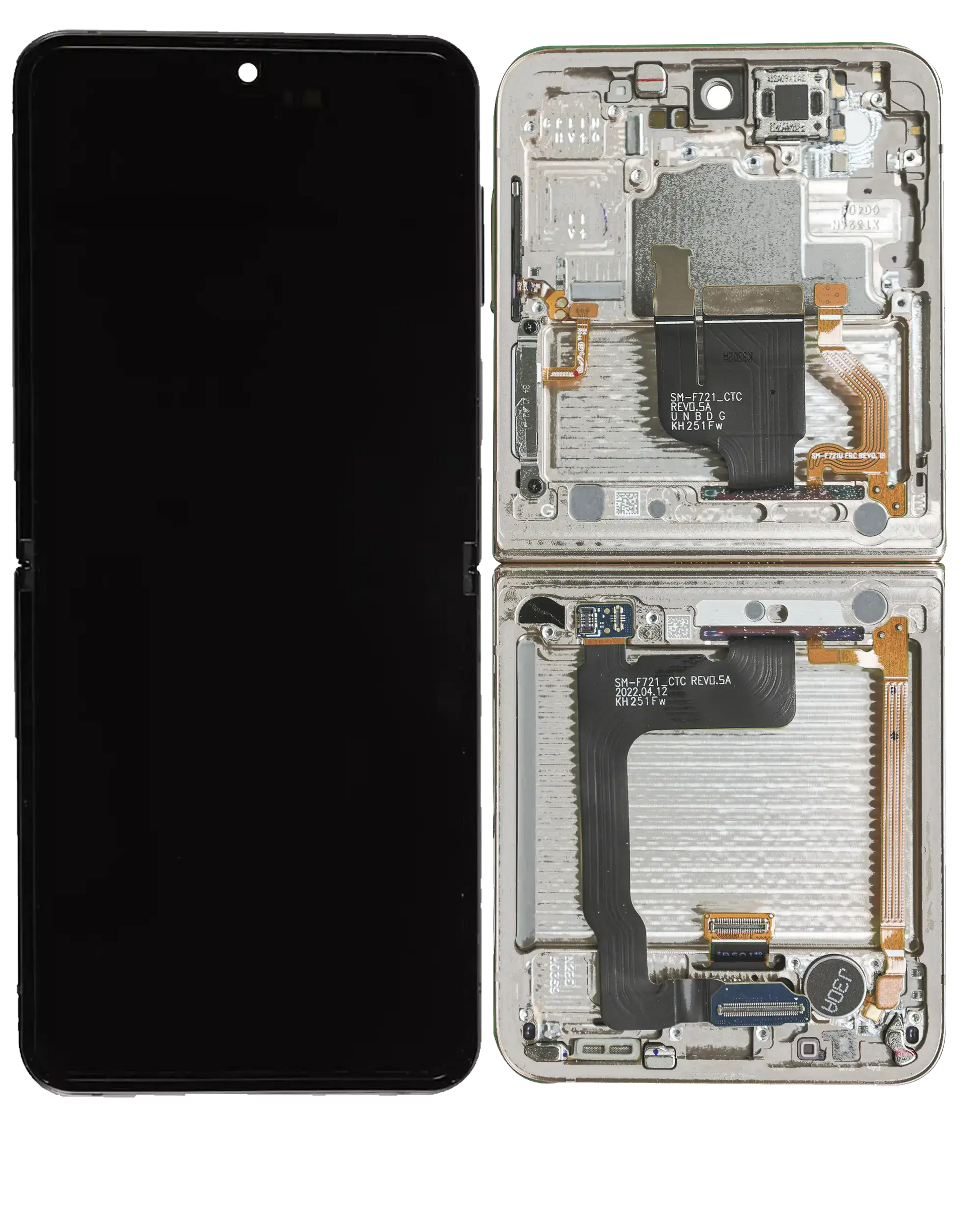 Buy Inner OLED Assembly With Frame For Samsung Galaxy Z Flip 4 5G (US & International) (Service Pack) (White) - High Quality Replacement Part - View 4 | TechDrip Canada