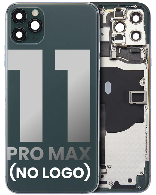 Back Housing W/ Small Components Pre-Installed For iPhone 11 Pro Max (No Logo) (Aftermarket Plus) (Midnight Green)