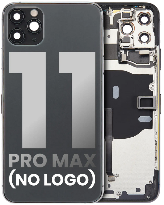 Back Housing W/ Small Components Pre-Installed For iPhone 11 Pro Max (No Logo) (Aftermarket Plus) (Space Gray)