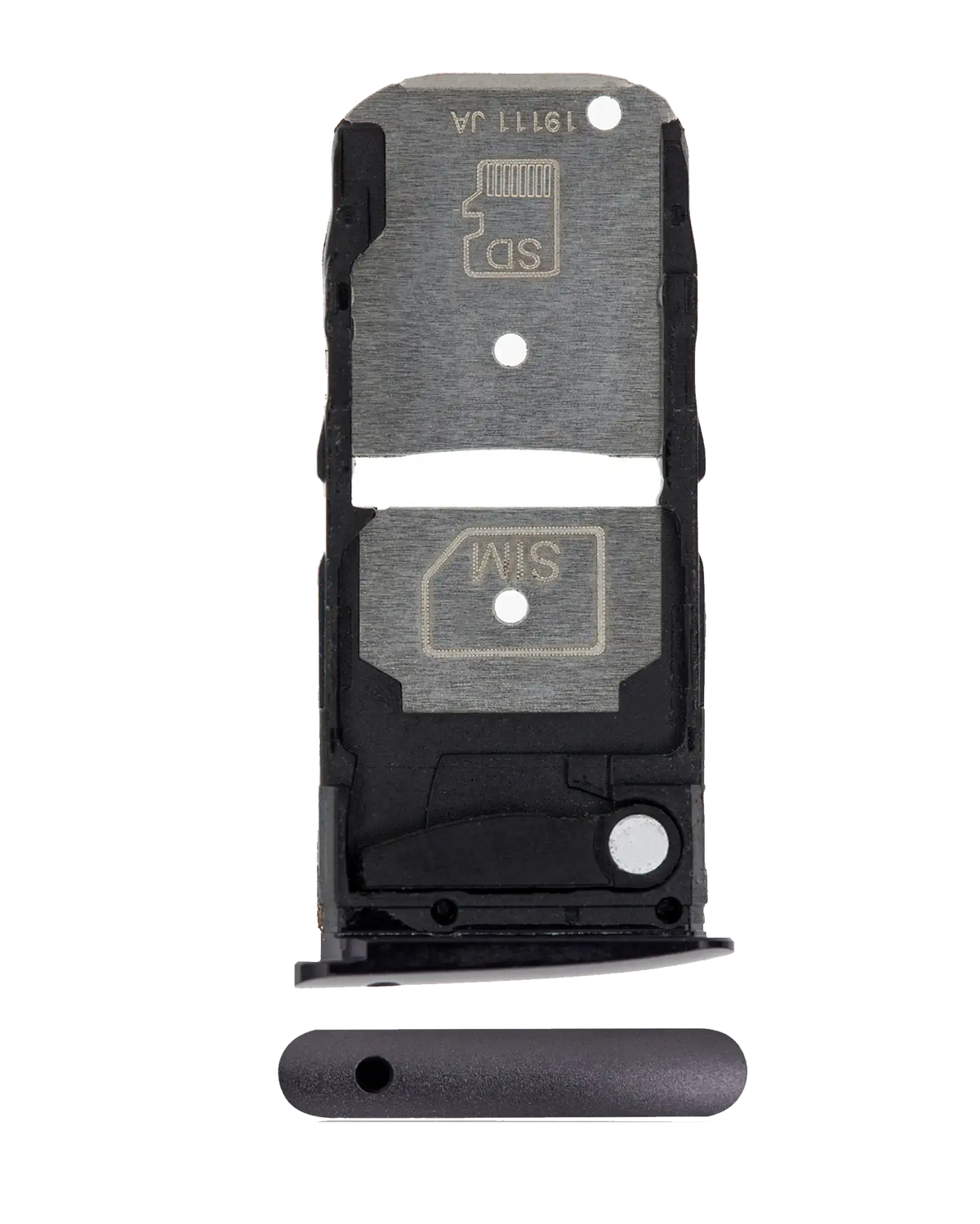 Single Sim Card Tray For Motorola Moto Z4 (XT1980 / 2019) (Black) - Motorola replacement part, primary product view, SKU 107082049330