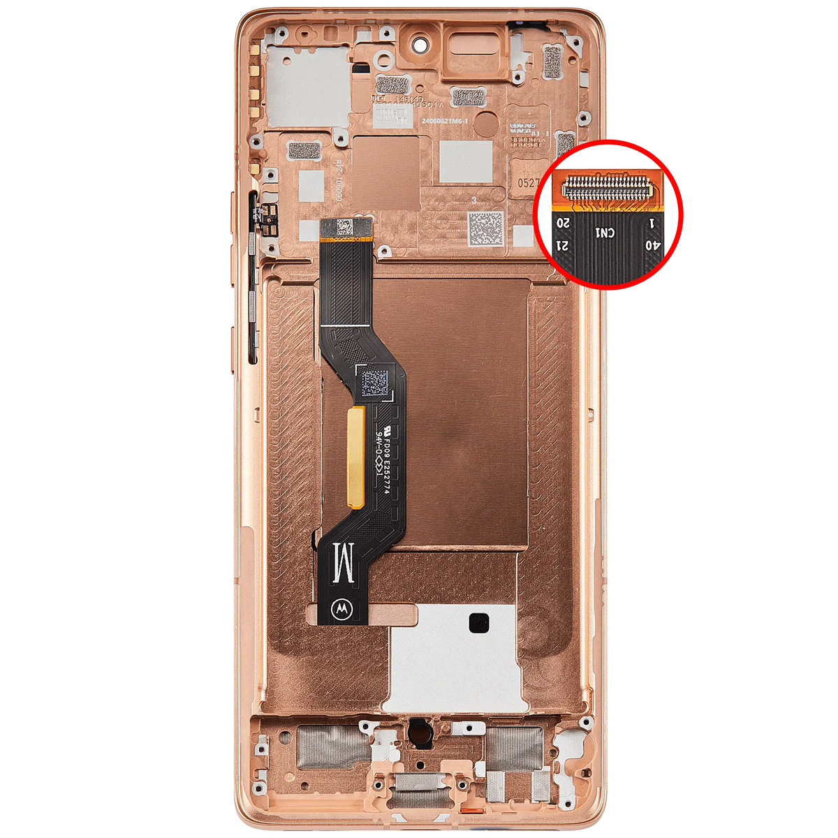 OLED Assembly With Frame For Motorola Moto Edge 50 (XT2407-3 / 2024) (Refurbished) (Peach Fuzz) | SKU 107082133254 | image 8