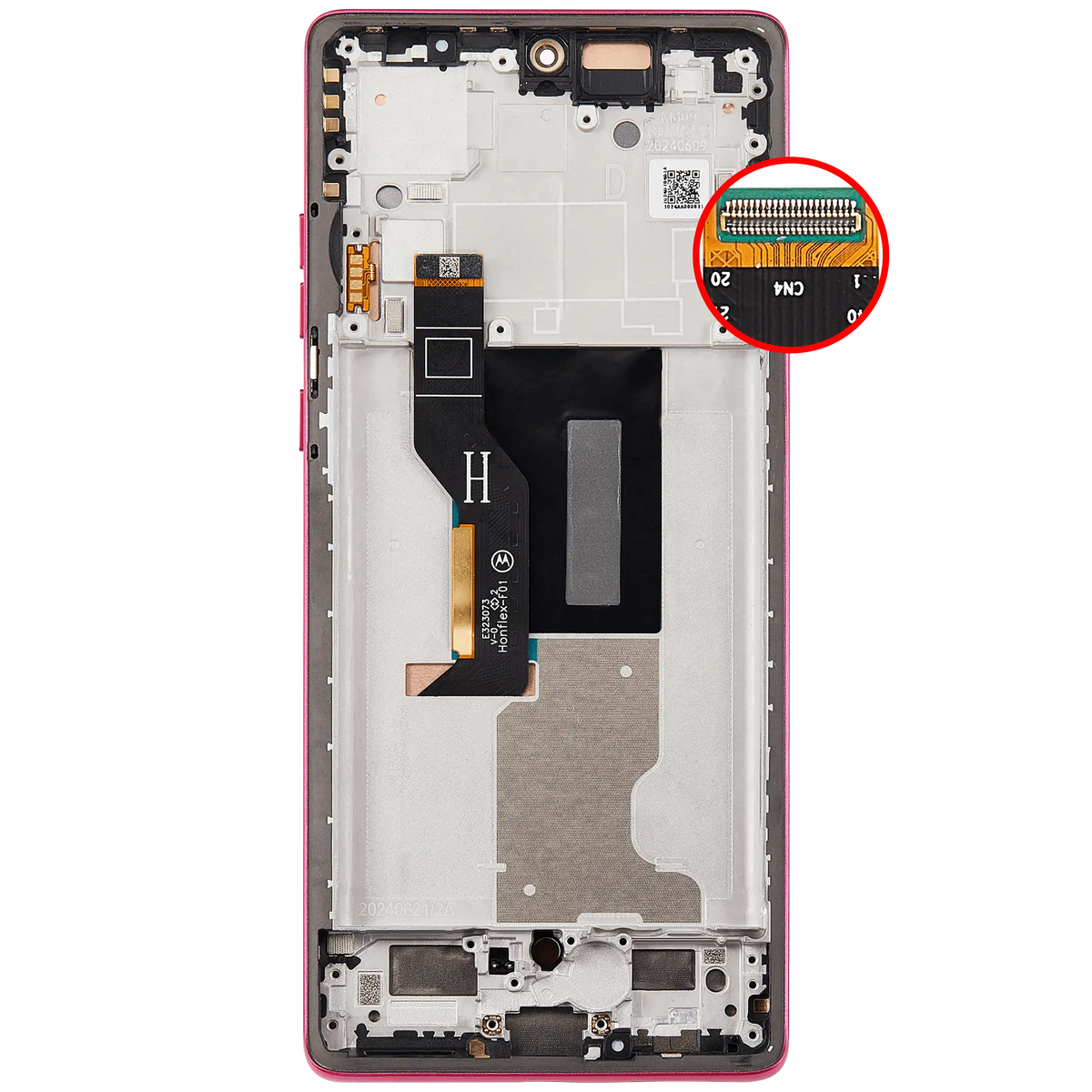 OLED Assembly With Frame For Motorola Moto Edge 50 Fusion 5G (XT2429 / 2024) (Refurbished) (Hot Pink) | SKU 107183138918 | image 9