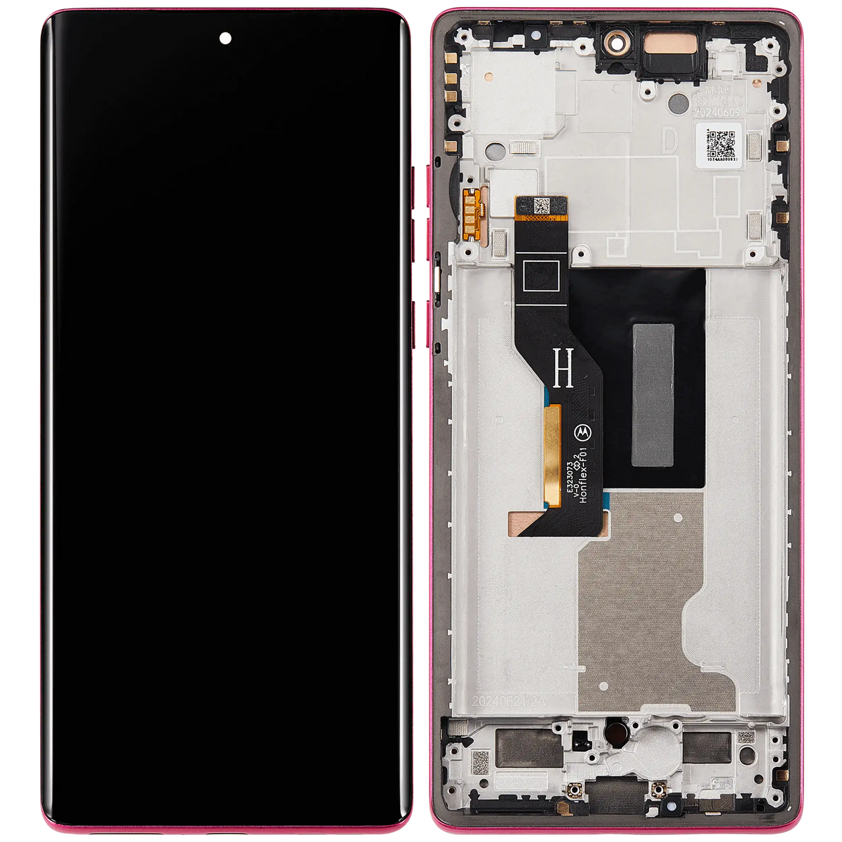 OLED Assembly With Frame For Motorola Moto Edge 50 Fusion 5G (XT2429 / 2024) (Refurbished) (Hot Pink) | SKU 107183138918 | image 7