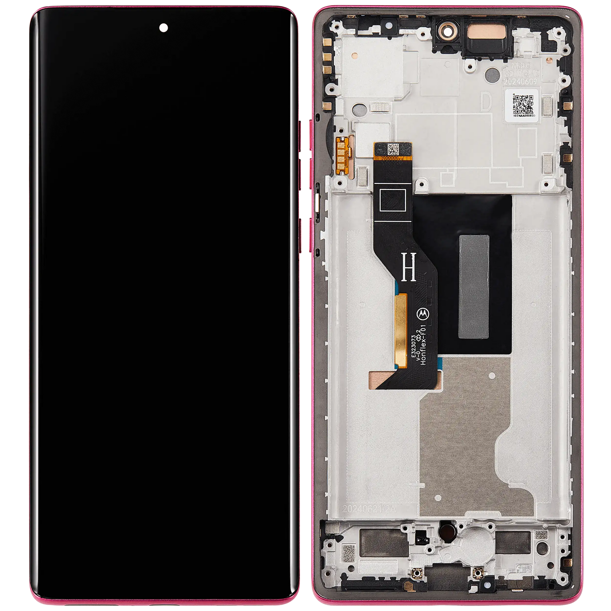 OLED Assembly With Frame For Motorola Moto Edge 50 Fusion 5G (XT2429 / 2024) (Refurbished) (Hot Pink) | SKU 107183138918 | image 7
