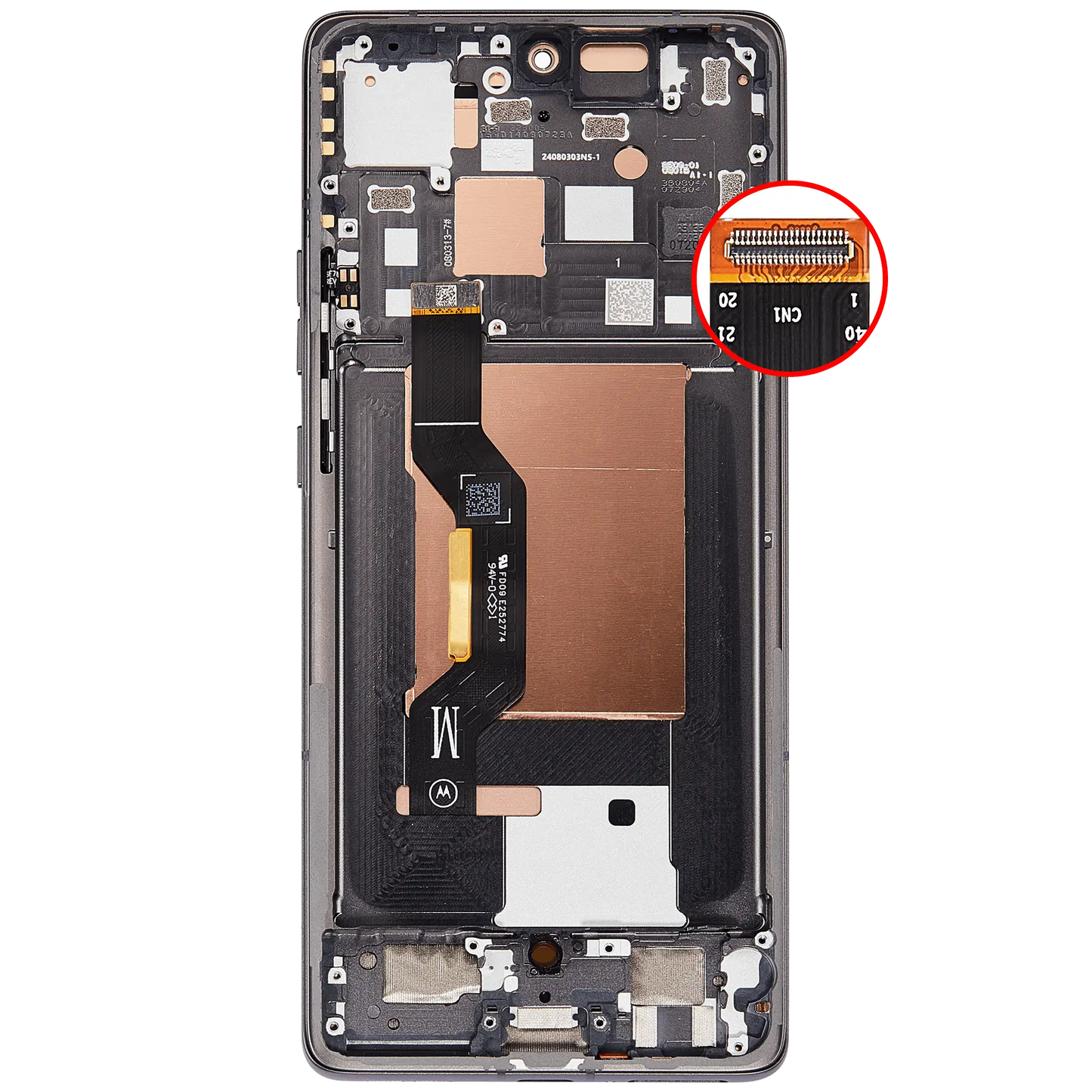 OLED Assembly With Frame For Motorola Moto Edge 50 (XT2407-3 / 2024) (Refurbished) (Koala Gray) | SKU 107183138919 | image 8