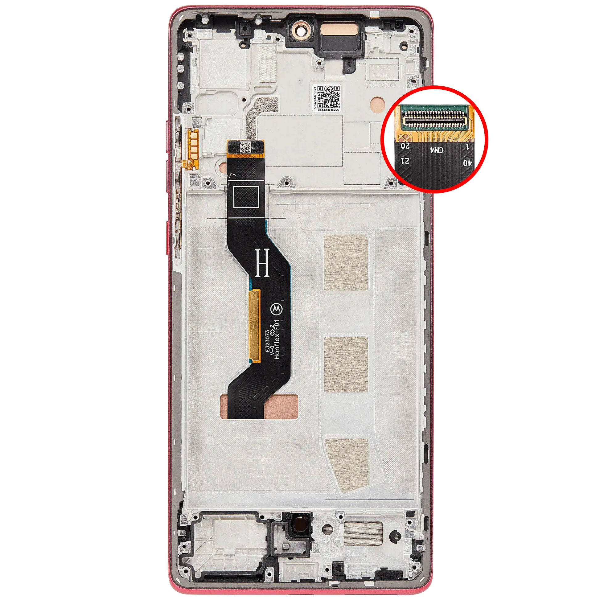 OLED Assembly With Frame For Motorola Moto G85 (XT2427-3 / 2024) (Refurbished) (Magenta) replacement part SKU 107183138921 image 8