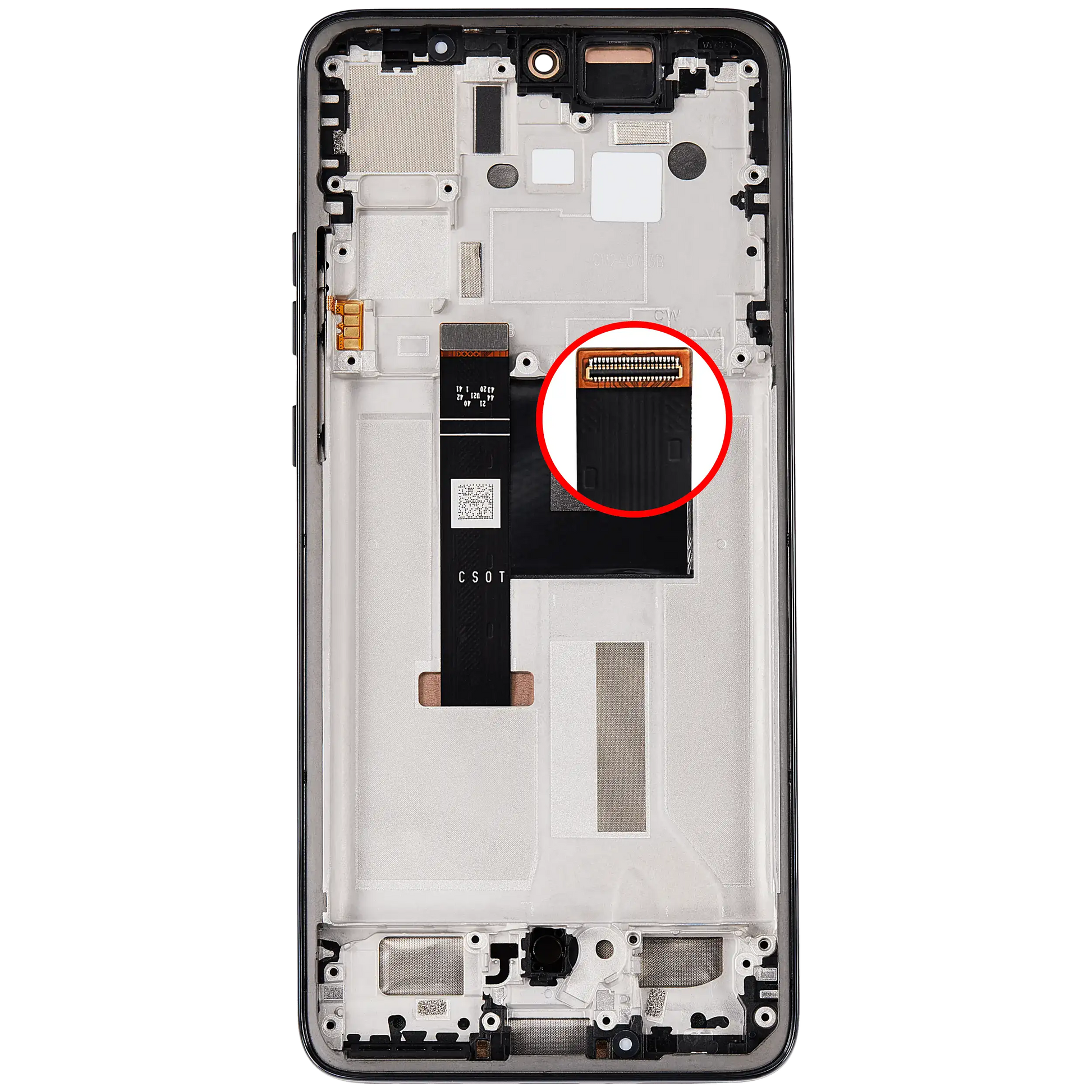 OLED Assembly With Frame For Motorola Moto Edge 50 Neo (XT2409-3 / 2024) (Refurbished) (Grisaille) | SKU 107082133241 | image 8