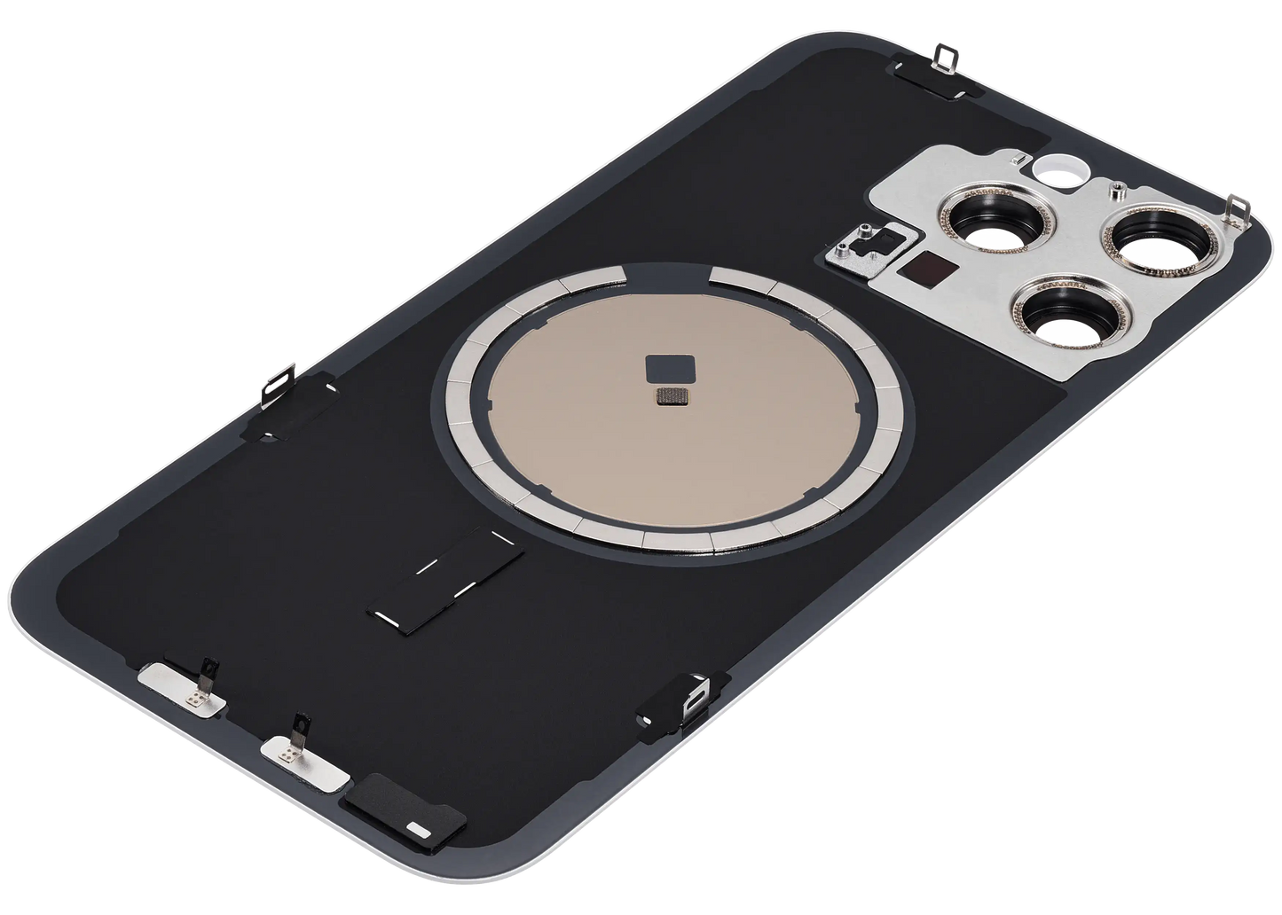 Back Glass w/ MagSafe Magnet For iPhone 15 Pro Max (Aftermarket) (White Titanium) (No Logo)