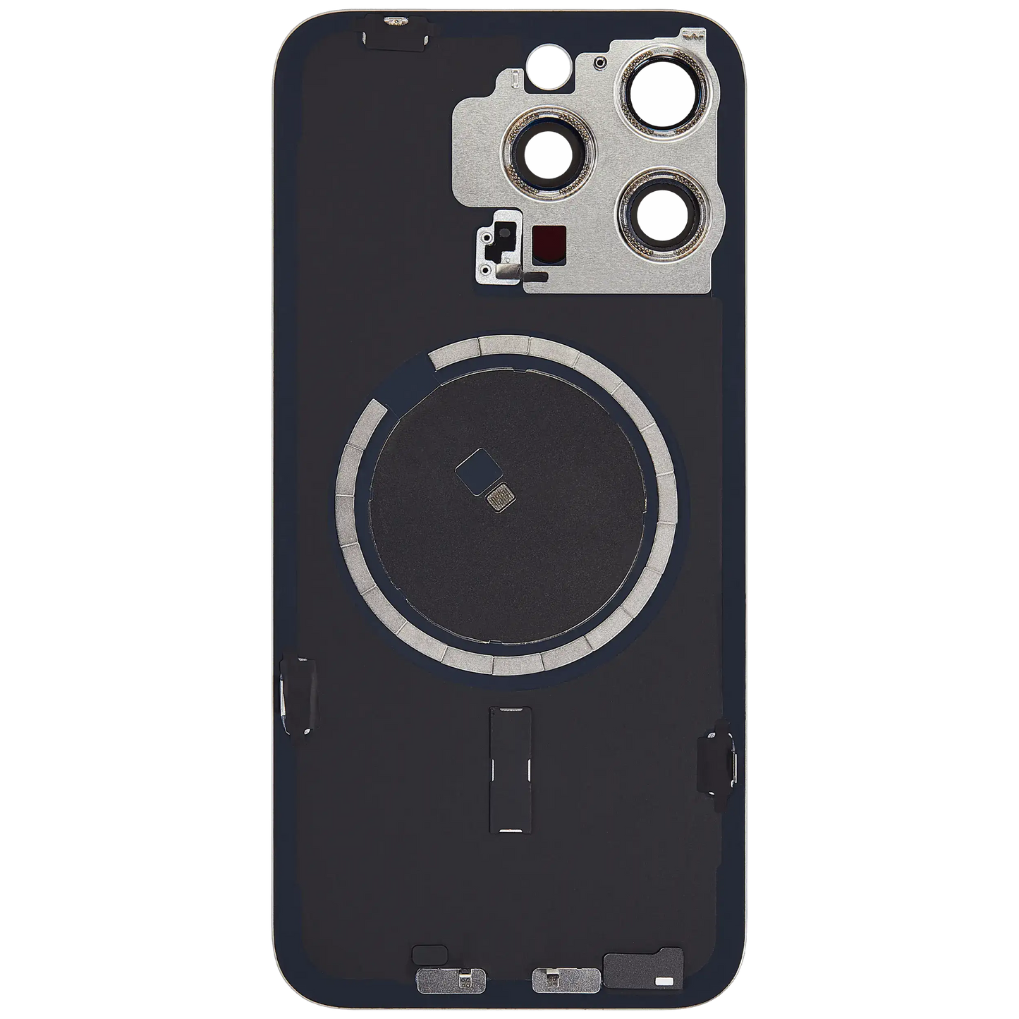 Back Glass w/ MagSafe Magnet For iPhone 15 Pro Max (Aftermarket) (Natural Titanium) (No Logo)