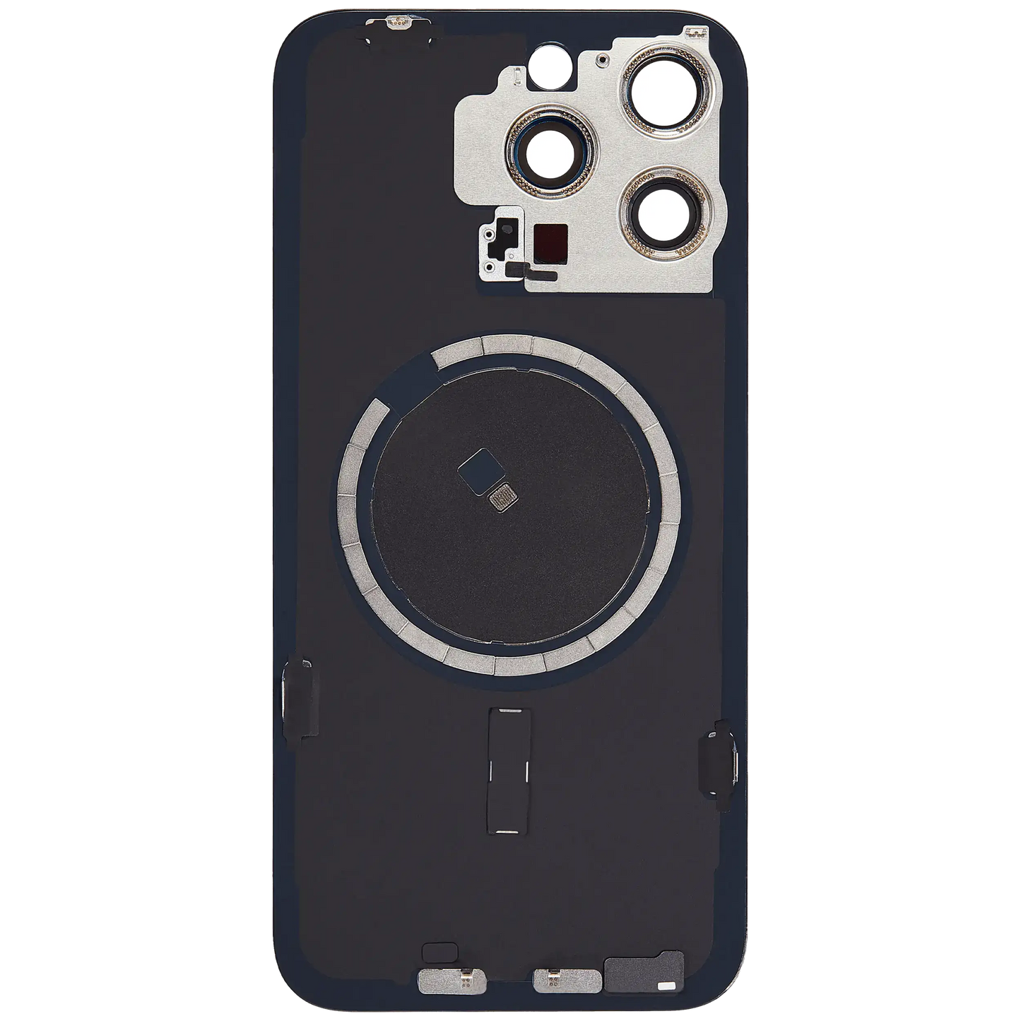 Back Glass w/ MagSafe Magnet For iPhone 15 Pro Max (Aftermarket) (Black Titanium) (No Logo)