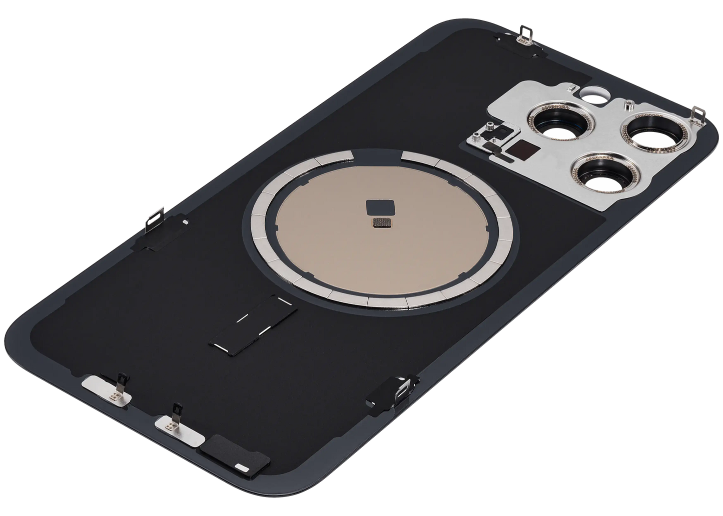 Back Glass w/ MagSafe Magnet For iPhone 15 Pro Max (Aftermarket) (Black Titanium) (No Logo)