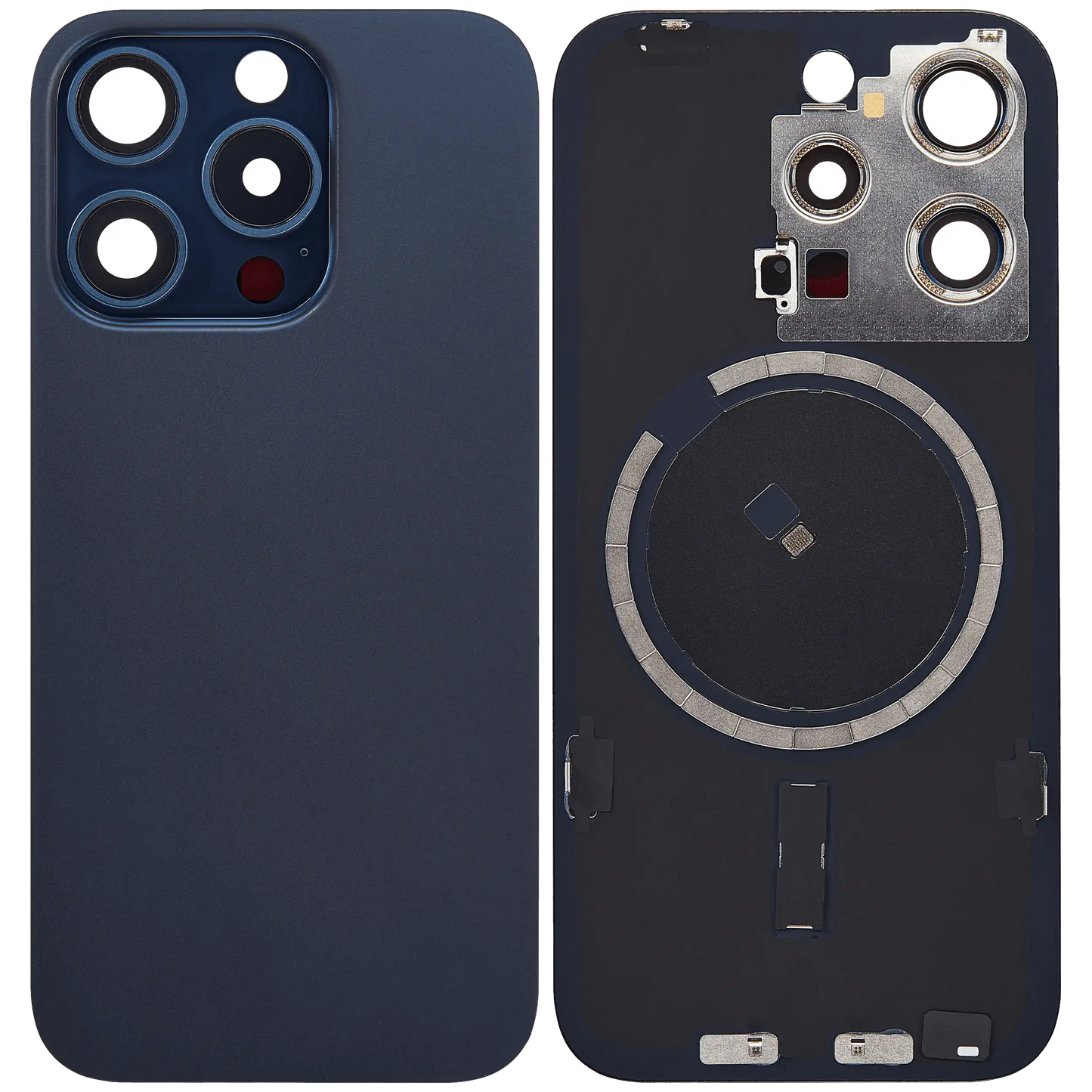 Back Glass w/ MagSafe Magnet For iPhone 15 Pro (Aftermarket) (Blue Titanium) (No Logo)