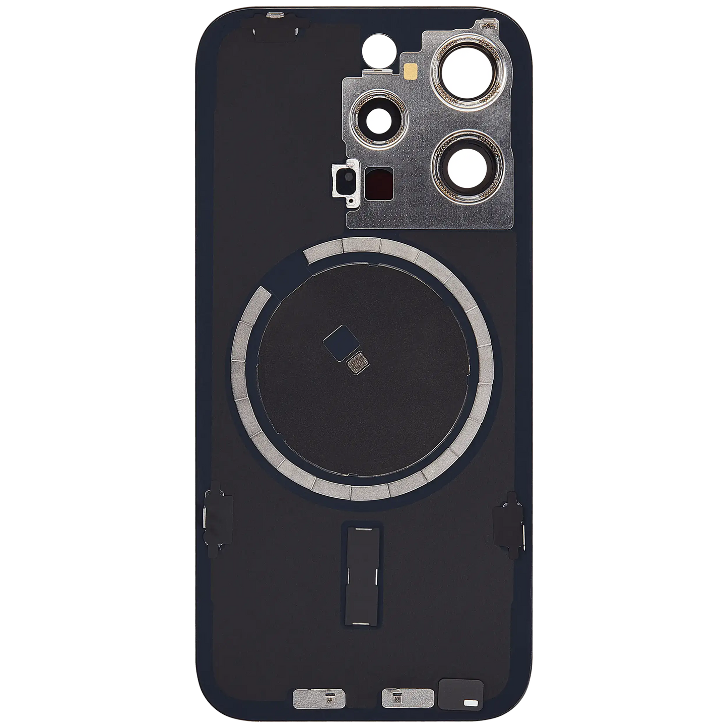 Back Glass w/ MagSafe Magnet For iPhone 15 Pro (Aftermarket) (Black Titanium) (No Logo)