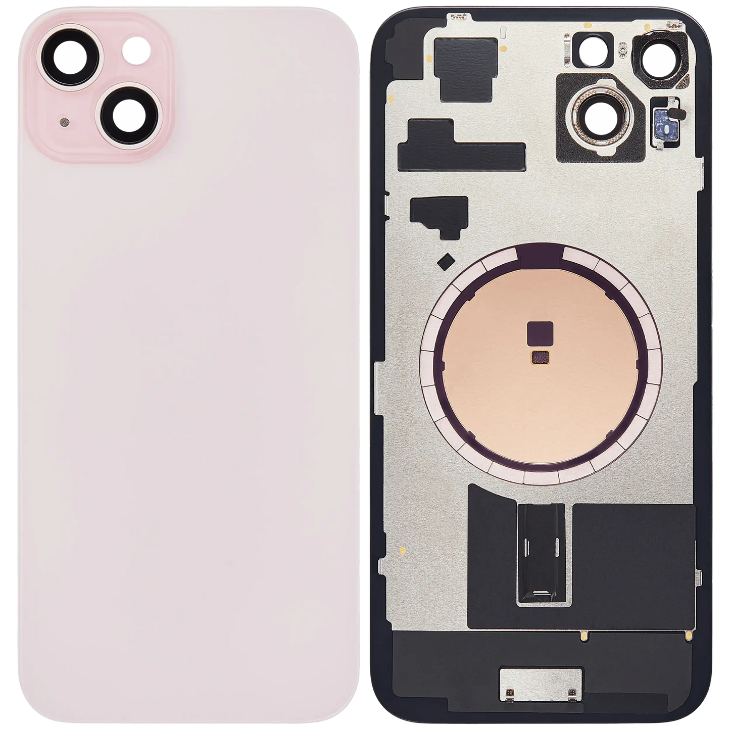 Back Glass w/ MagSafe Magnet For iPhone 15 Plus (Aftermarket) (Pink) (No Logo)