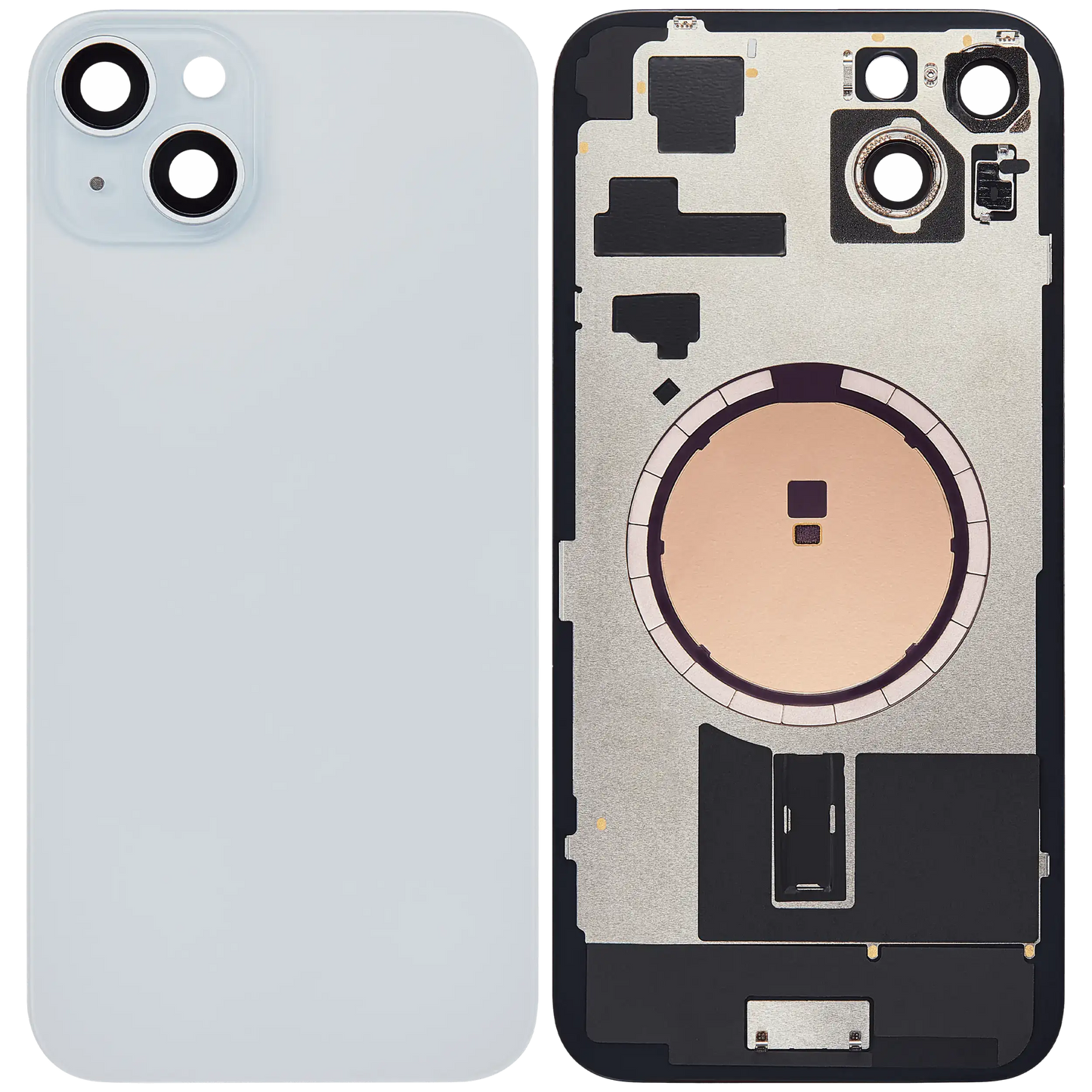 Back Glass w/ MagSafe Magnet For iPhone 15 Plus (Aftermarket) (Blue) (No Logo)