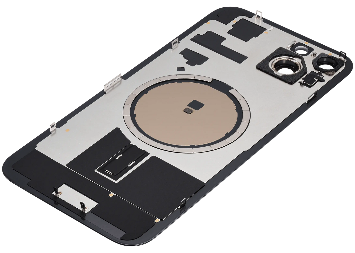 Back Glass w/ MagSafe Magnet For iPhone 15 Plus (Aftermarket) (Black) (No Logo)