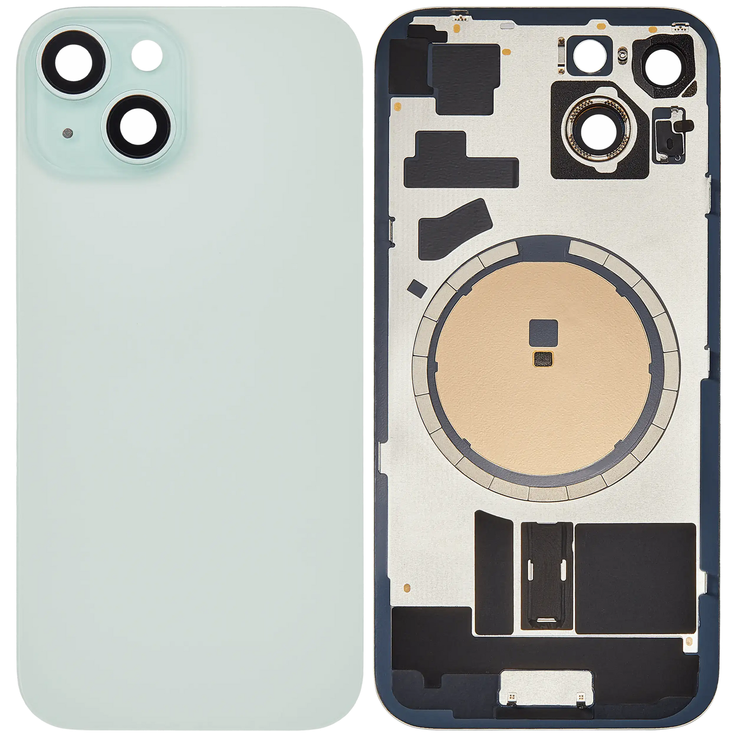 Back Glass w/ MagSafe Magnet For iPhone 15 (Aftermarket) (Green) (No Logo)