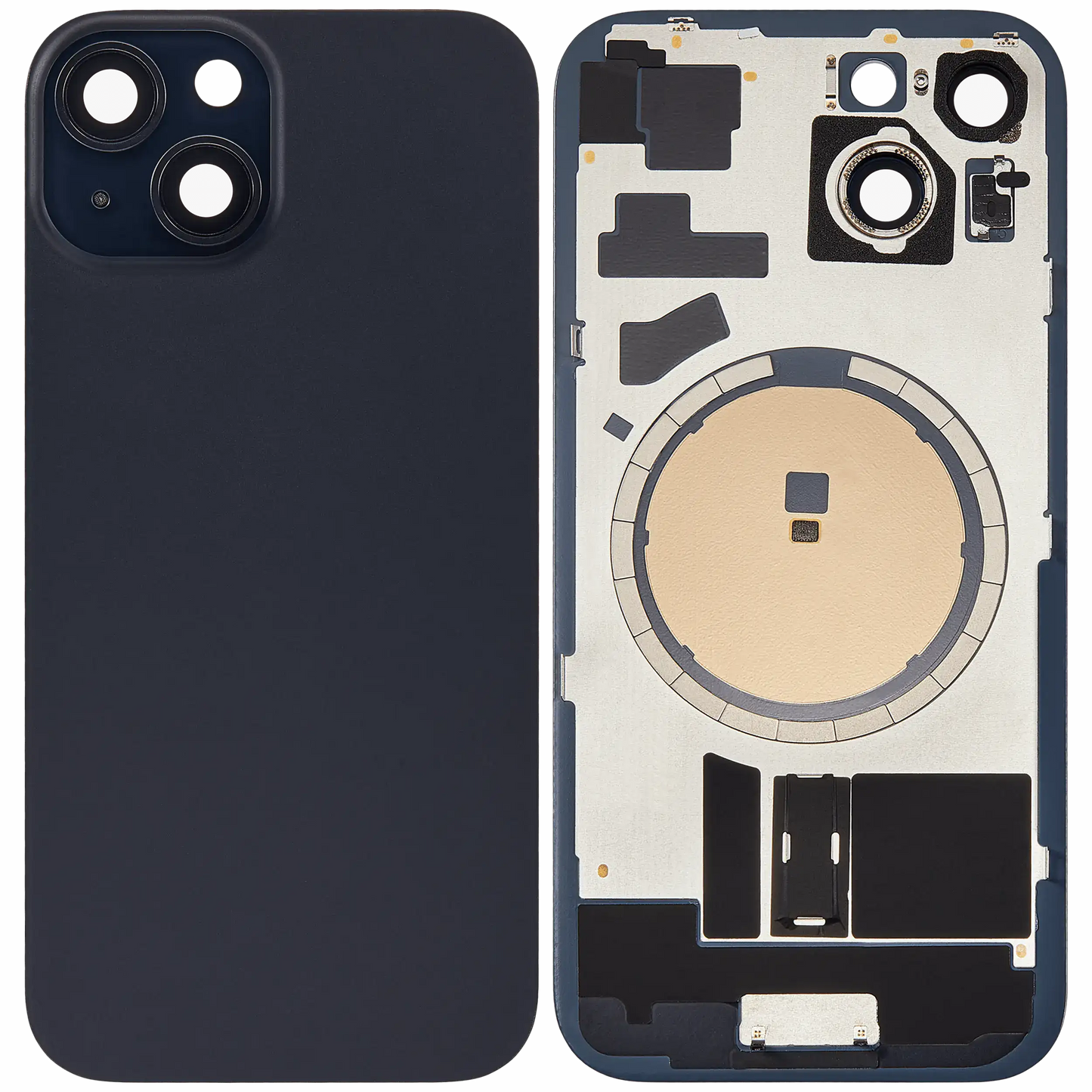 Back Glass w/ MagSafe Magnet For iPhone 15 (Aftermarket) (Black) (No Logo)