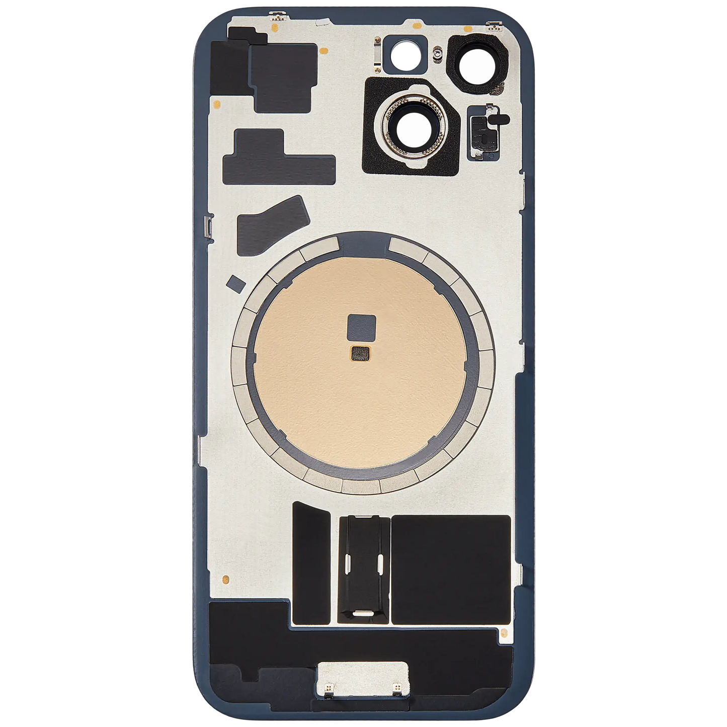 Back Glass w/ MagSafe Magnet For iPhone 15 (Aftermarket) (Black) (No Logo)