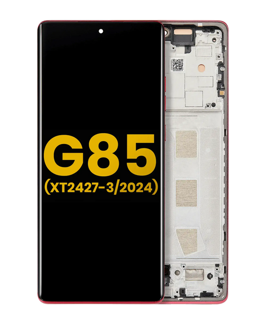 OLED Assembly With Frame For Motorola Moto G85 (XT2427-3 / 2024) (Refurbished) (Magenta) replacement part SKU 107183138921 image 1