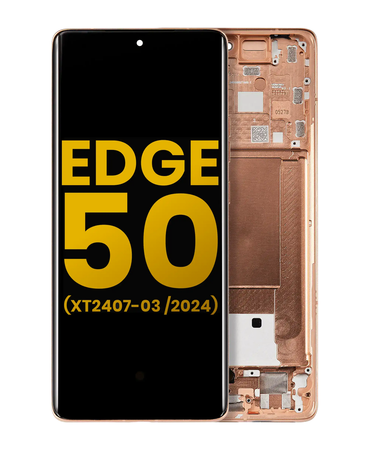 OLED Assembly With Frame For Motorola Moto Edge 50 (XT2407-3 / 2024) (Refurbished) (Peach Fuzz) | SKU 107082133254 | image 1