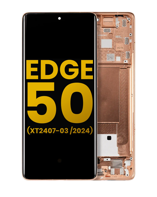 OLED Assembly With Frame For Motorola Moto Edge 50 (XT2407-3 / 2024) (Refurbished) (Peach Fuzz) | SKU 107082133254 | image 1