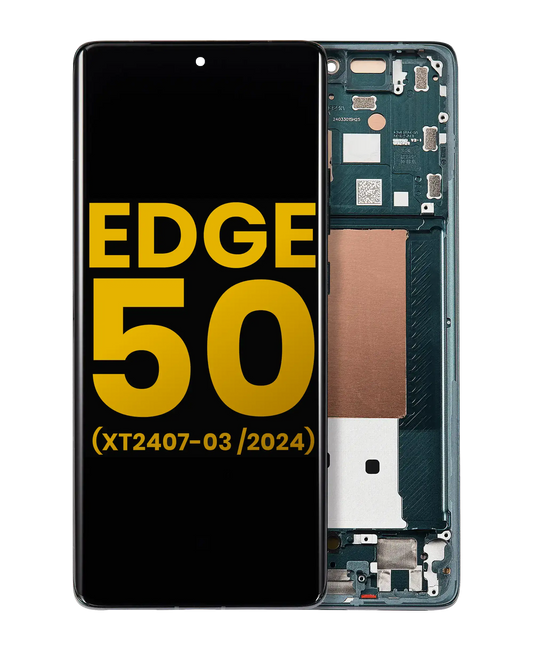 OLED Assembly With Frame For Motorola Moto Edge 50 (XT2407-3 / 2024) (Refurbished) (Jungle Green) | SKU 107082133253 | image 1