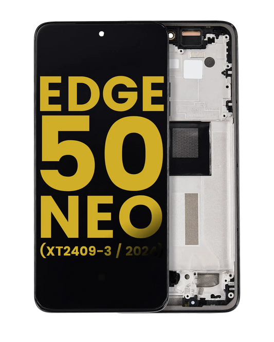 OLED Assembly With Frame For Motorola Moto Edge 50 Neo (XT2409-3 / 2024) (Refurbished) (Grisaille) | SKU 107082133241 | image 1