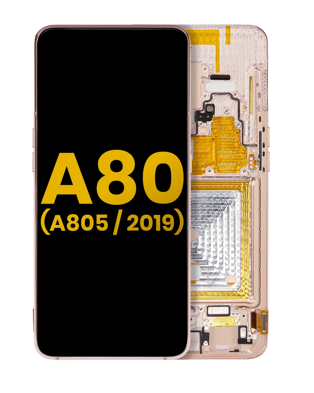 OLED Assembly With Frame For Samsung Galaxy A80 (A805 / 2019) (Refurbished) (Angel Gold) - product image 1