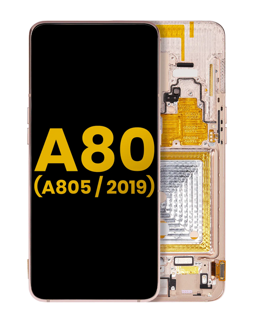OLED Assembly With Frame For Samsung Galaxy A80 (A805 / 2019) (Refurbished) (Angel Gold) - product image 1