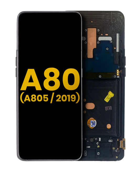 OLED Assembly With Frame For Samsung Galaxy A80 (A805 / 2019) (Refurbished) (Phantom Black) - product image 1