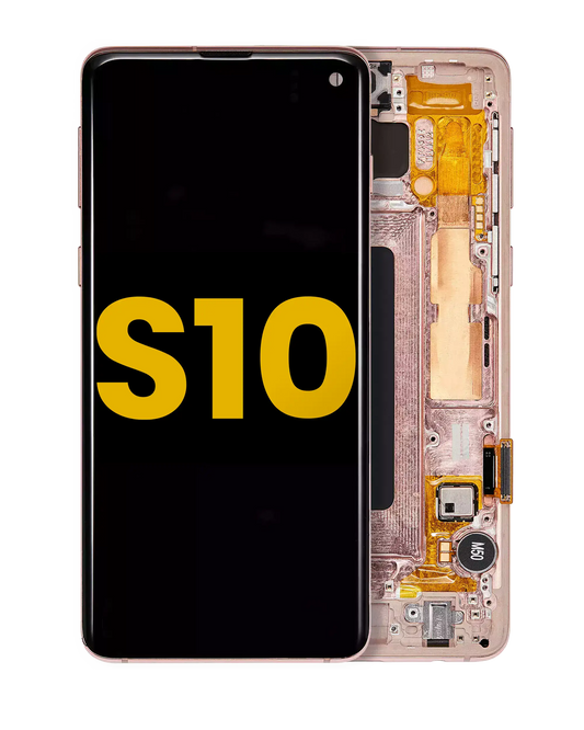 OLED Assembly With Frame For Samsung Galaxy S10 (Refurbished) (Flamingo Pink)