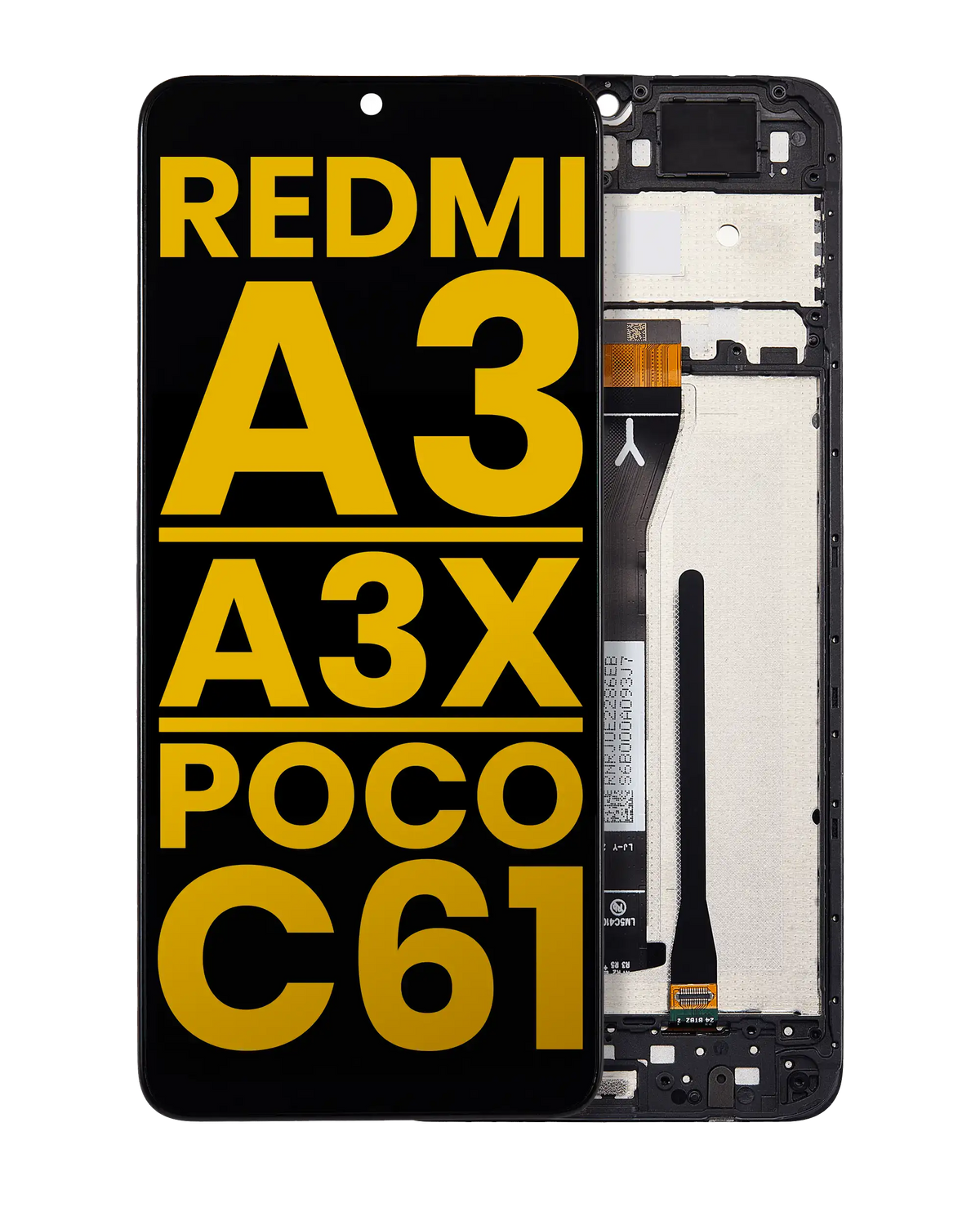 Xiaomi Xiaomi Redmi A3 / A3x / Poco C61 refurbished LCD display assembly with frame replacement screen - front product view 1