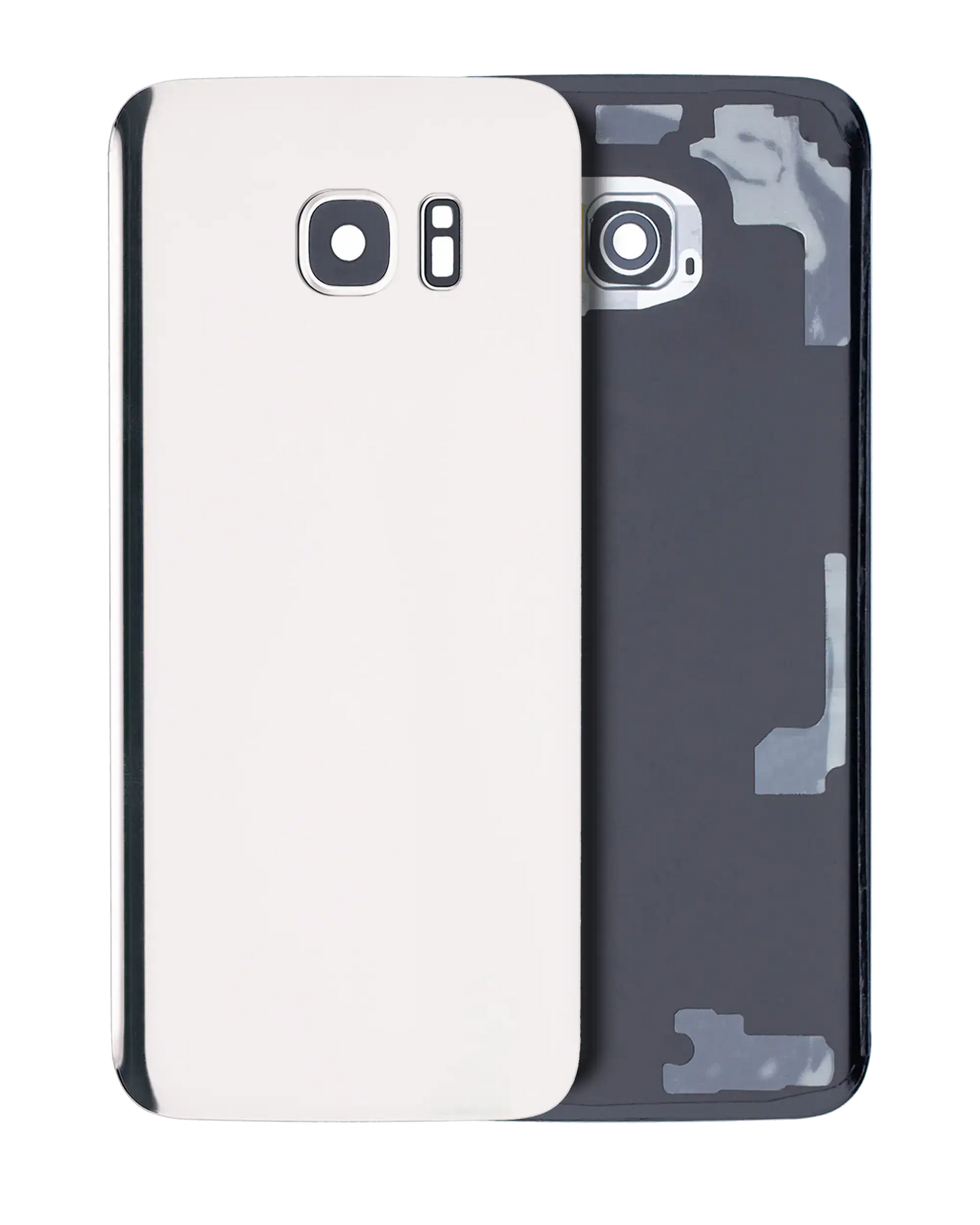 Back Cover Glass With Camera Lens For Samsung Galaxy S7 Edge (No Logo) (Aftermarket Plus) (White)