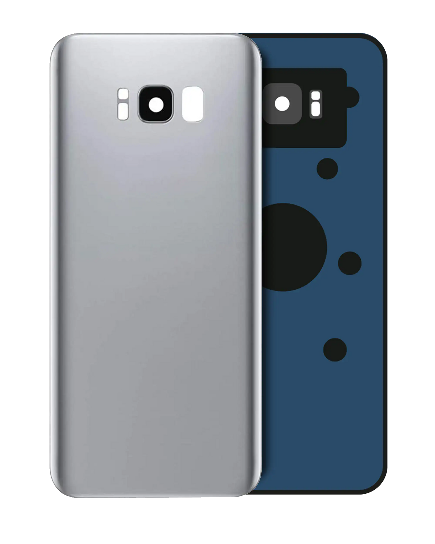 Back Cover Glass With Camera Lens For Samsung Galaxy S8 (No Logo) (Aftermarket Plus) (Arctic Silver)