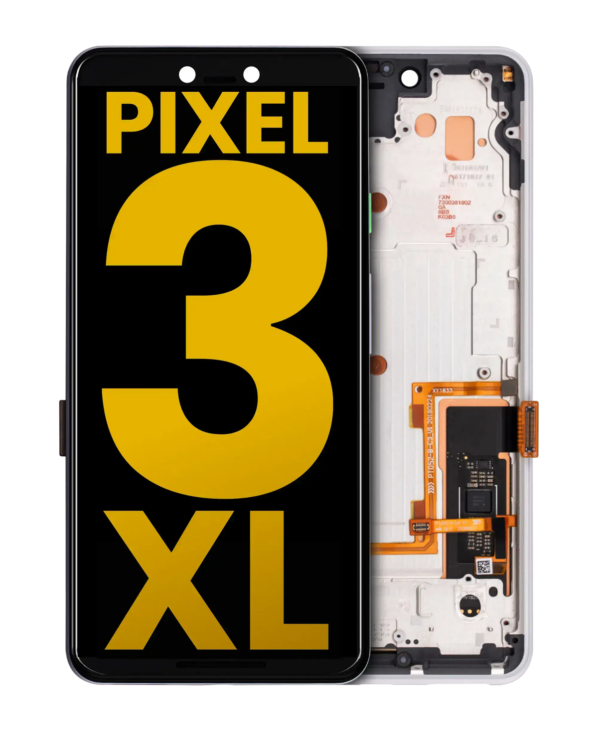 OLED Assembly With Frame For Google Pixel 3 XL (Refurbished) (Clearly White) - replacement part product view