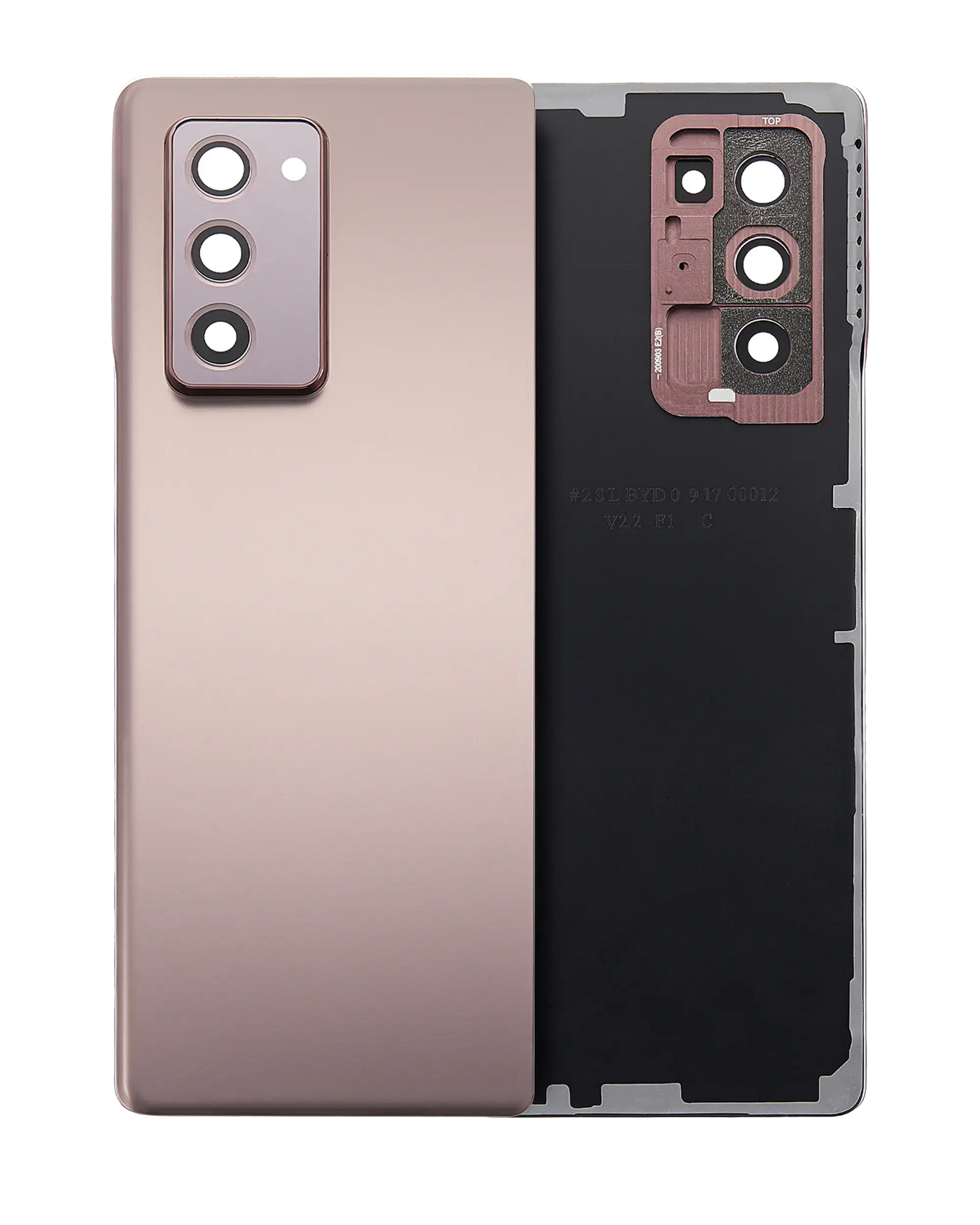 Profile view of Back Cover Glass With Camera Lens For Samsung Galaxy Z Fold 2 5G (Service Pack) (Mystic Bronze)