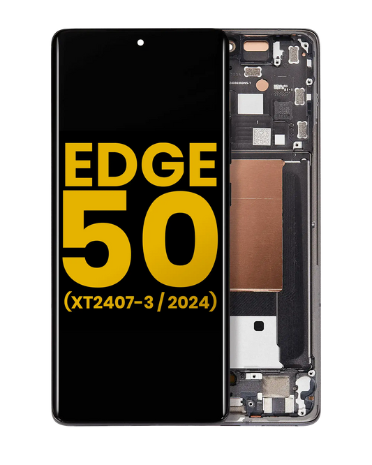 OLED Assembly With Frame For Motorola Moto Edge 50 (XT2407-3 / 2024) (Refurbished) (Koala Gray) | SKU 107183138919 | image 1