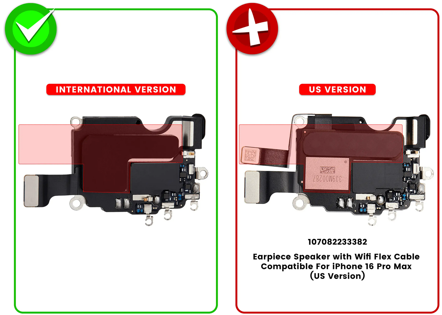 Earpiece Speaker with Wifi Flex Cable For iPhone 16 Pro Max (International Version)