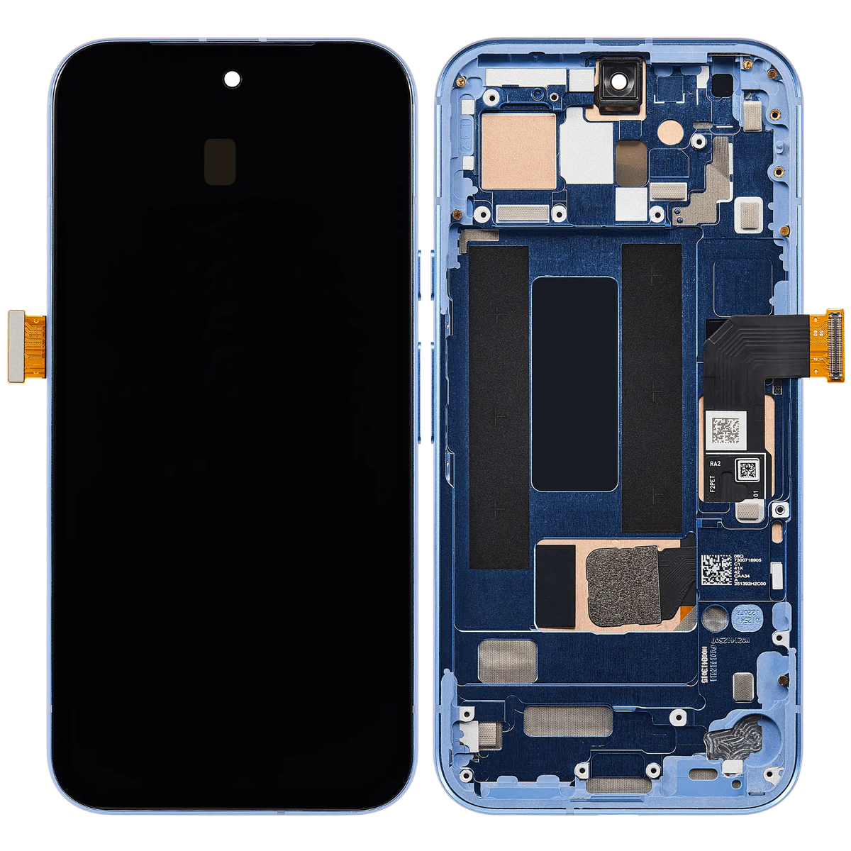 OLED Assembly With Frame (With Fingerprint Sensor ) For Google Pixel 8A (Refurbished) (Bay) - repair component detailed angle