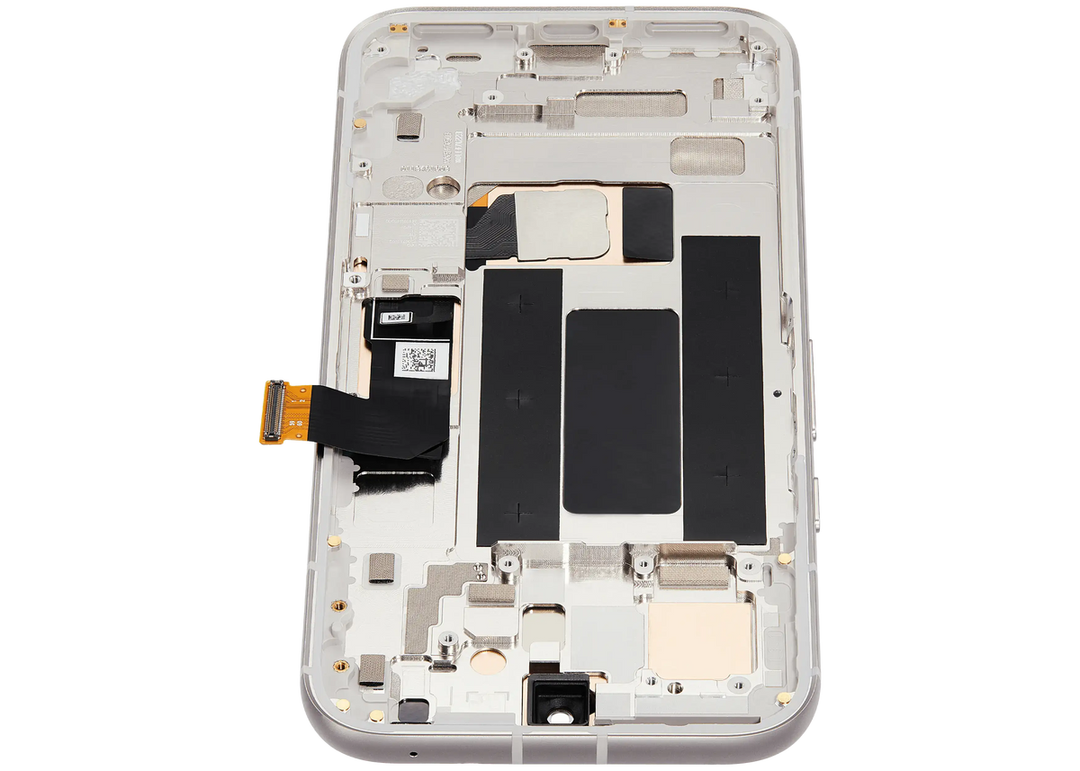 OLED Assembly With Frame (With Fingerprint Sensor ) For Google Pixel 8A (Refurbished) (Porcelain) - repair component alternate view